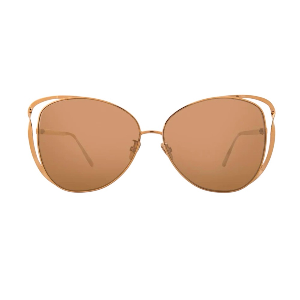 NWOB Linda Farrow LFL 661 C3 Rosarda Rose Gold Cat Eye Sunglasses